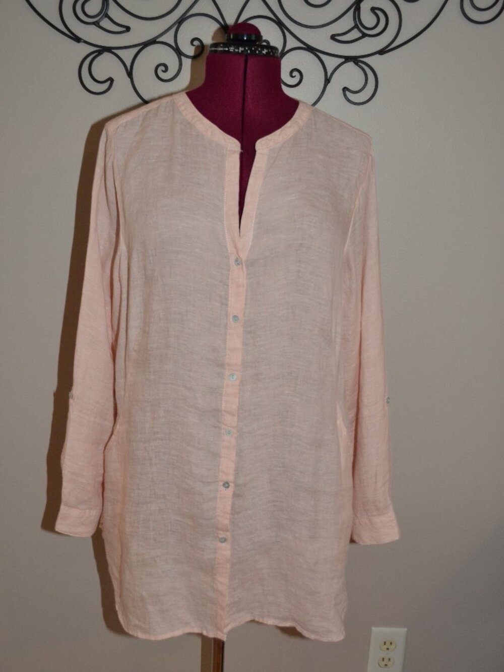 Sigrid Olsen Womens XL Linen Oversized Tunic Pockets Lagenlook Coastal Beachy - Picture 6 of 9